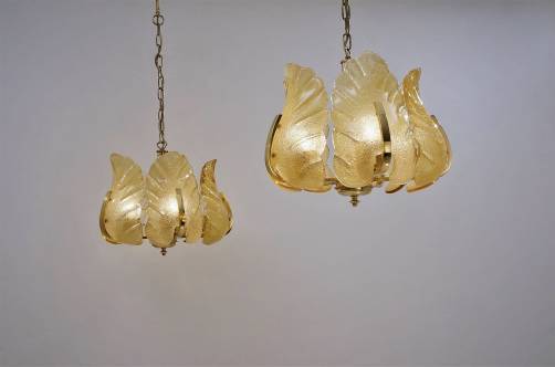 Carl Fagerlund Orrefors chandeliers a matching pair, 1960`s, Sweden